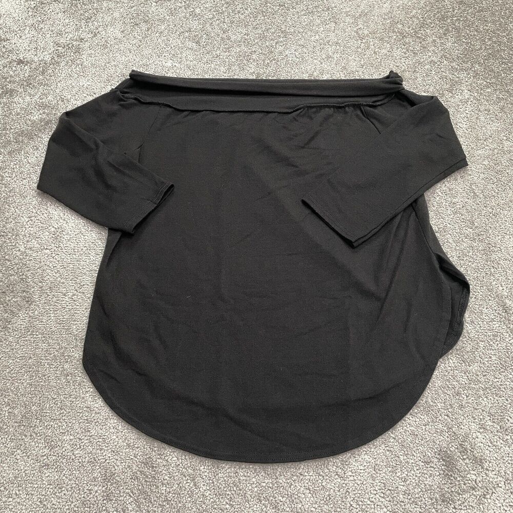 Boohoo Off Shoulder Sweater Womens 18 Black Long Sleeve Midweight Stretch Casual